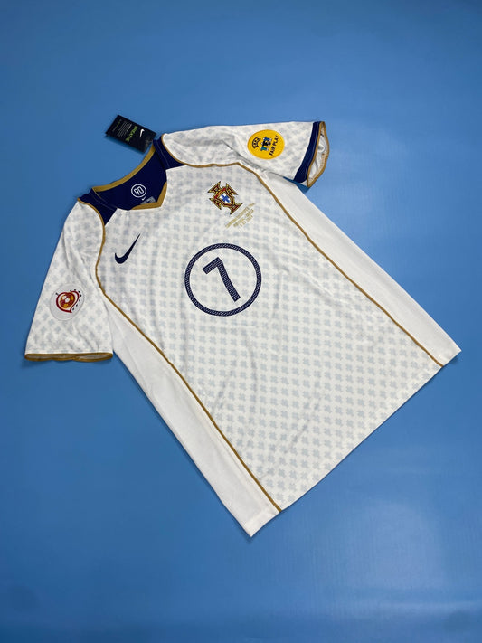 Figo 7 Portugal Mens Jersey 2004 Retro Football Away