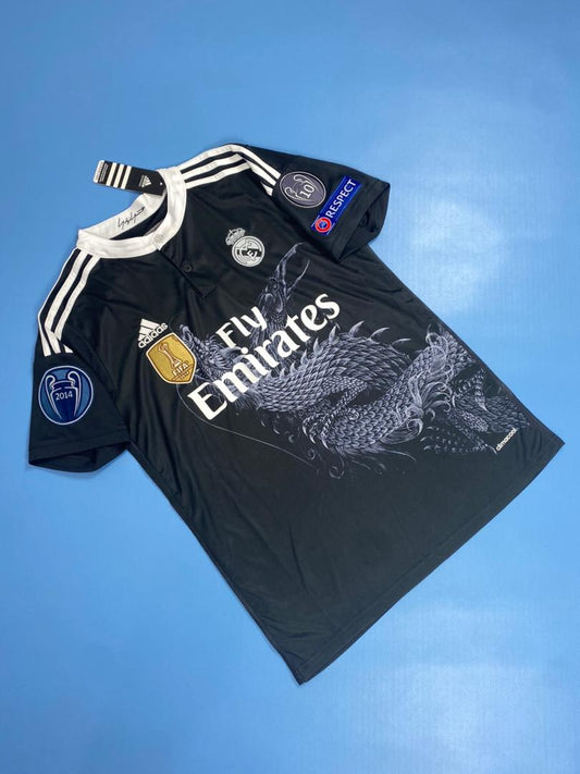 Real Madrid 2014-2015 UCL Long Sleeve Black Dragon - Cristiano Ronaldo #7 Mens jersey
