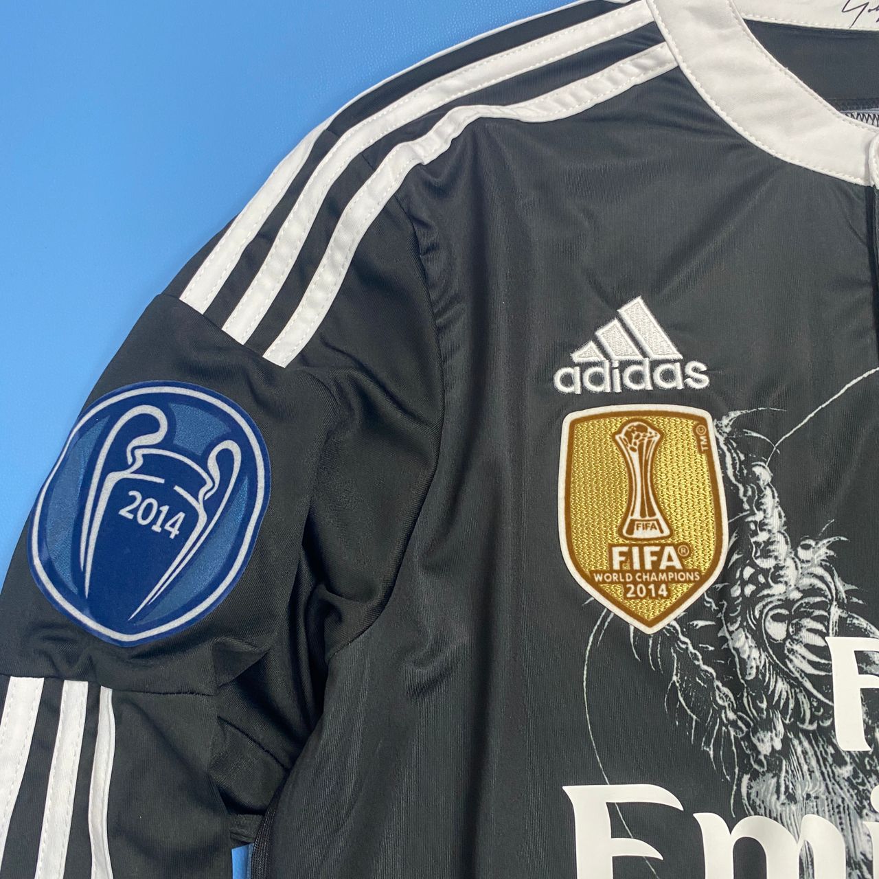 Real Madrid 2014-2015 UCL Long Sleeve Black Dragon - Cristiano Ronaldo #7 Mens jersey