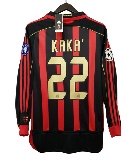 AC Milan 2006/2007 UCL Home Long Sleeve Retro Vintage - Ricardo Kaka #22 Jersey