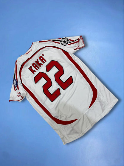 AC Milan 2006-2007 Kaka #22 White Away Final Soccer Mens Jersey