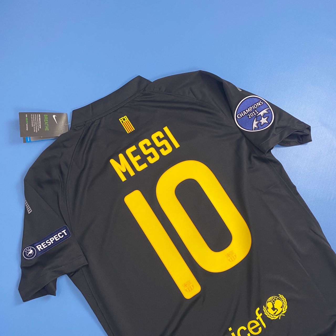 FC Barcelona 2011/2012 UEFA Champions League away Black Jersey - Messi #10 Mens Shirt