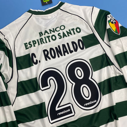 Sporting CP 2002/2003 Home Jersey - Ronaldo #28 Mens