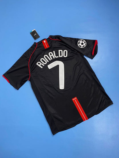 Manchester United 2007/08 Champions League Away Black jersey - Ronaldo #7 Mens shirt