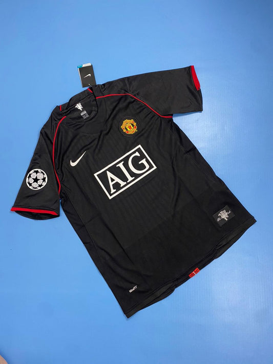 Manchester United 2007/08 Champions League Away Black jersey - Ronaldo #7 Mens shirt