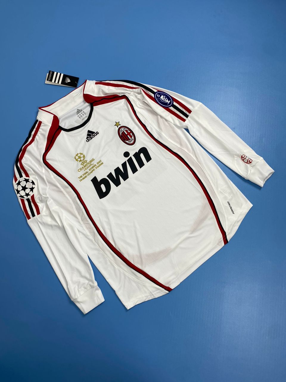 AC Milan 2006-2007 Kaka #22 White Away Long Sleeve Final Soccer Mens Jersey