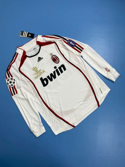 AC Milan 2006-2007 Kaka #22 White Away Long Sleeve Final Soccer Mens Jersey