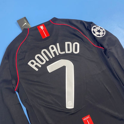 Manchester United 2007/08 Champions League Away Black Mens Jersey - Ronaldo #7