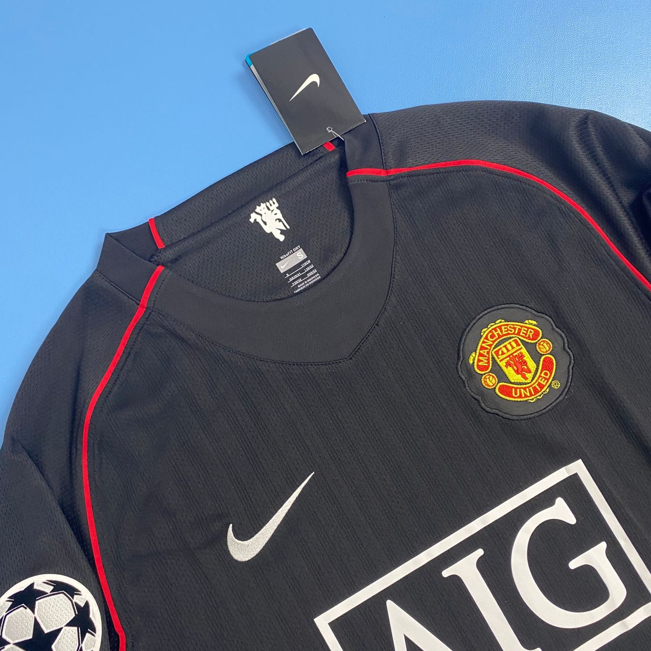 Manchester United 2007/08 Champions League Away Black Mens Jersey - Ronaldo #7