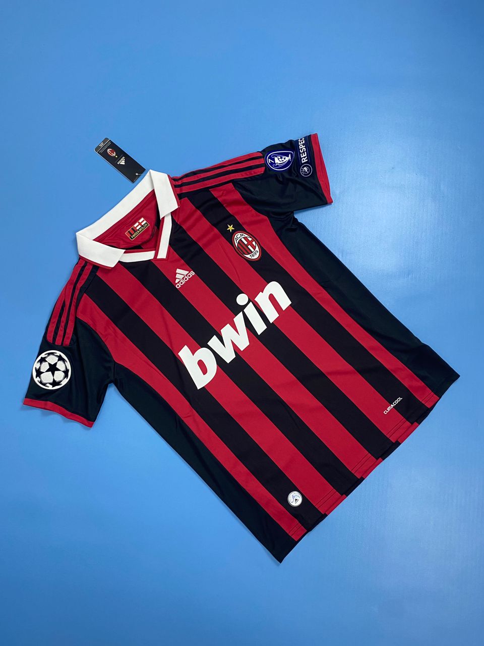 AC Milan 2009/2010 UCL home jersey - Ronaldinho #80 Mens jersey