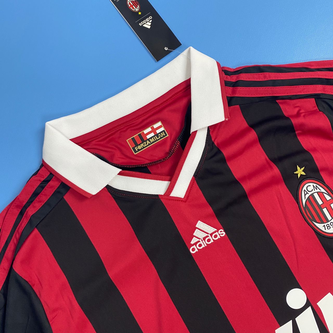 AC Milan 2009/2010 UCL home jersey - Ronaldinho #80 Mens jersey