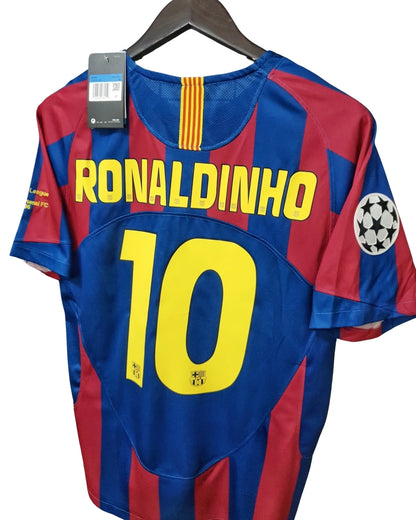 Barcelona 2005/06 UCL Final Home Shirt of Champions - Ronaldinho #10 Jersey