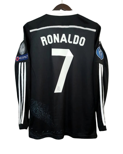 Real Madrid 2014-2015 UCL Long Sleeve Black Dragon - Cristiano Ronaldo #7 jersey