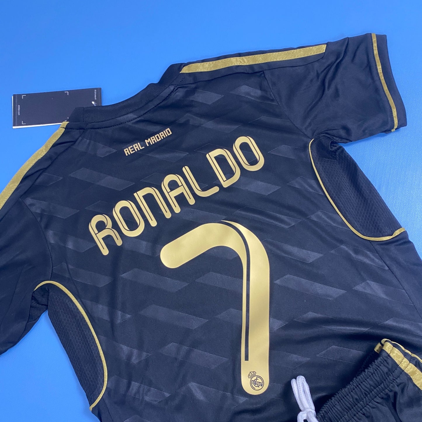 Real Madrid 2011/12 UEFA Champions League Kids Youth Black Home Kit - Cristiano Ronaldo #7