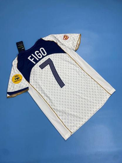 Figo 7 Portugal Mens Jersey 2004 Retro Football Away