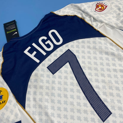 Figo 7 Portugal Mens Jersey 2004 Retro Football Away
