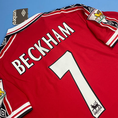 Manchester United 1998-1999 Short Sleeve Soccer - David Beckham #7 Red Jersey