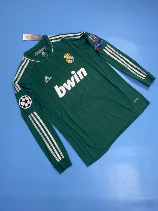 Mesut Ozil Real Madrid 2012-2013 Champions League Green Long Sleeve Mens Jersey