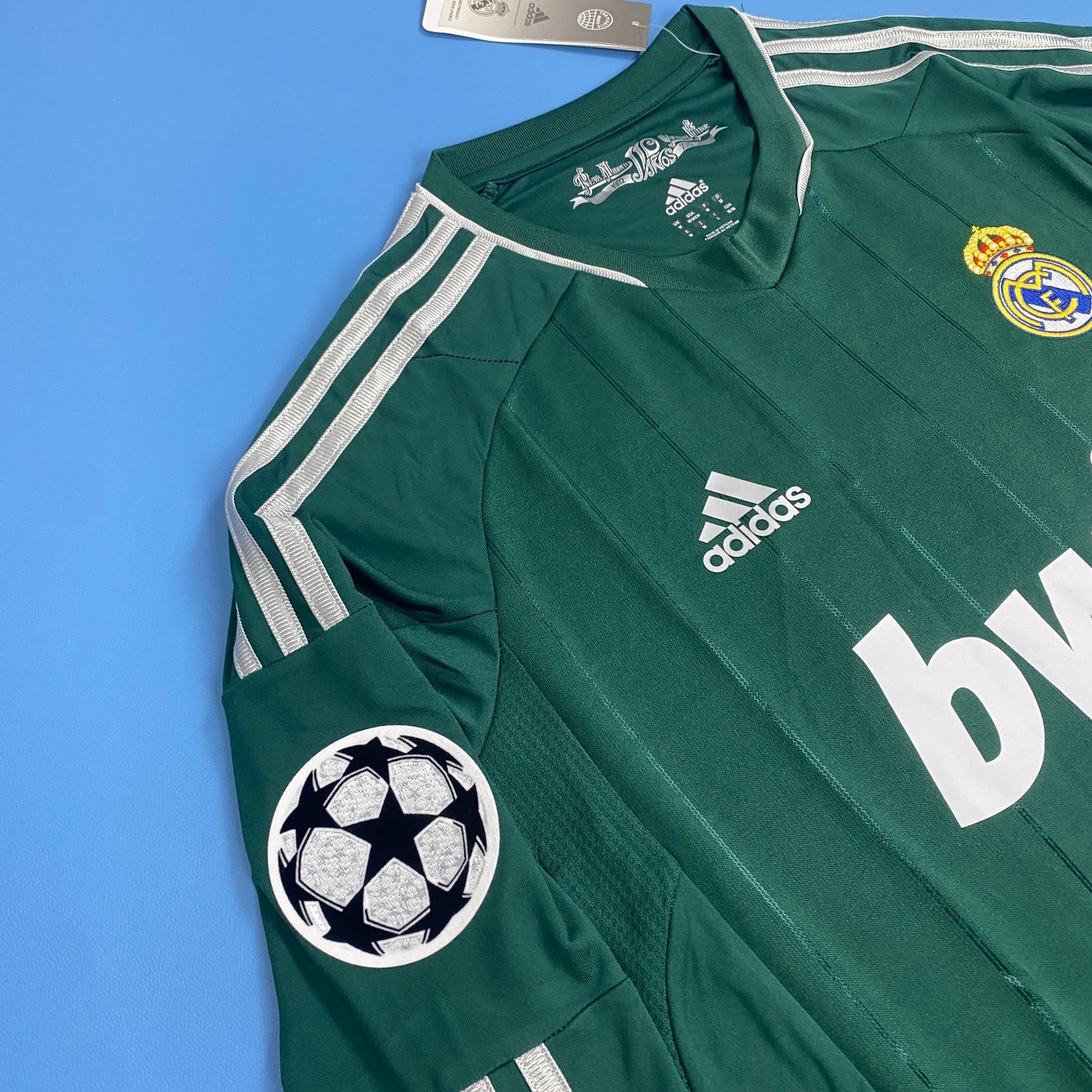 Mesut Ozil Real Madrid 2012-2013 Champions League Green Long Sleeve Mens Jersey