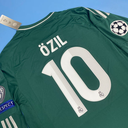 Mesut Ozil Real Madrid 2012-2013 Champions League Green Long Sleeve Mens Jersey