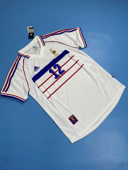 Henry 12 France Mens Jersey 1998 White Retro Football Away