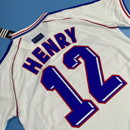 Henry 12 France Mens Jersey 1998 White Retro Football Away