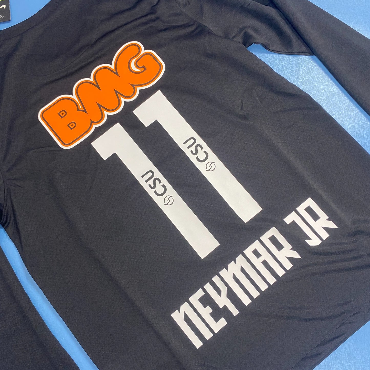Neymar Jr Santos Black Long Sleeve Retro Football Mens Jersey Kit
