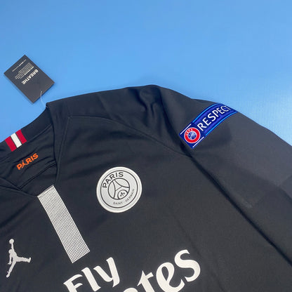 Neymar JR 10 PSG Black Mens Jersey 2018-2019 Champions League Long Sleeve