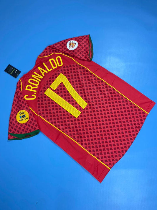 Portugal 2004/2005 Euro Final Home Retro Mens Jersey - C.Ronaldo #17