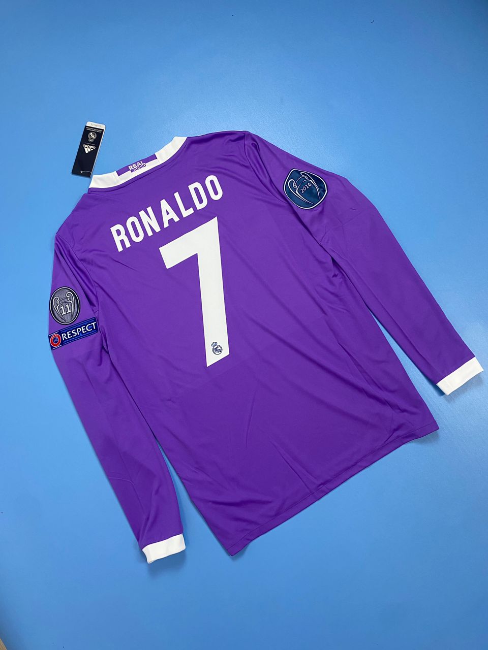 Real Madrid 2016-2017 UEFA Long Sleeve - Ronaldo #7 Purple Jersey