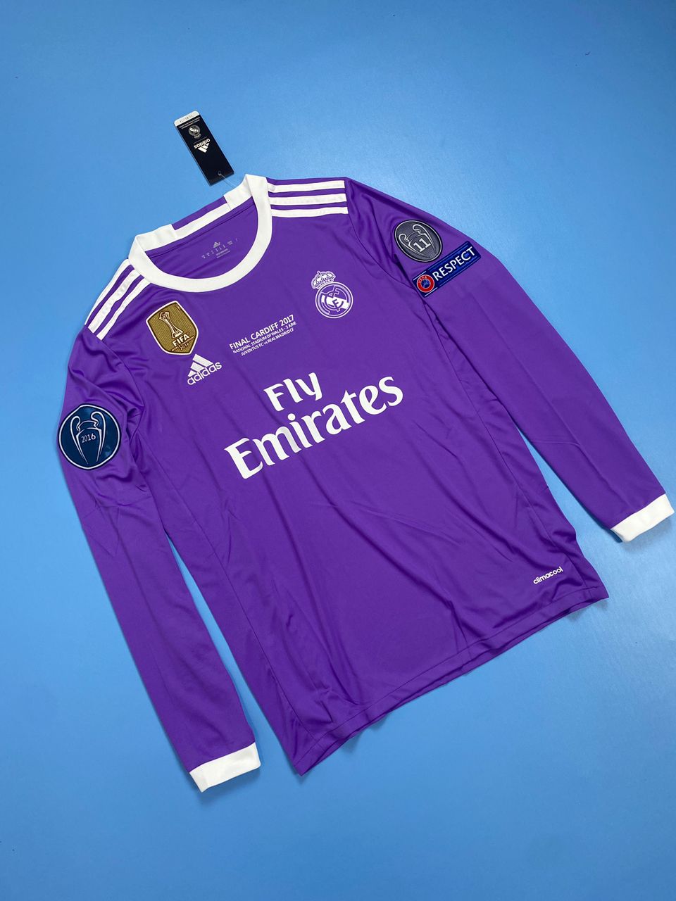 Real Madrid 2016-2017 UEFA Long Sleeve - Ronaldo #7 Purple Jersey