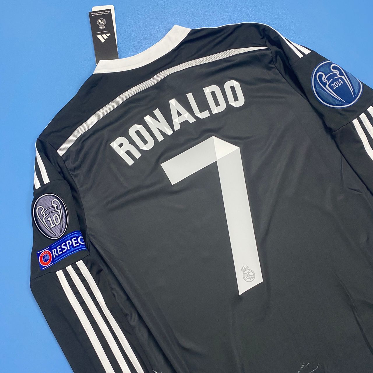 Real Madrid 2014-2015 UCL Long Sleeve Black Dragon - Cristiano Ronaldo #7 Mens jersey