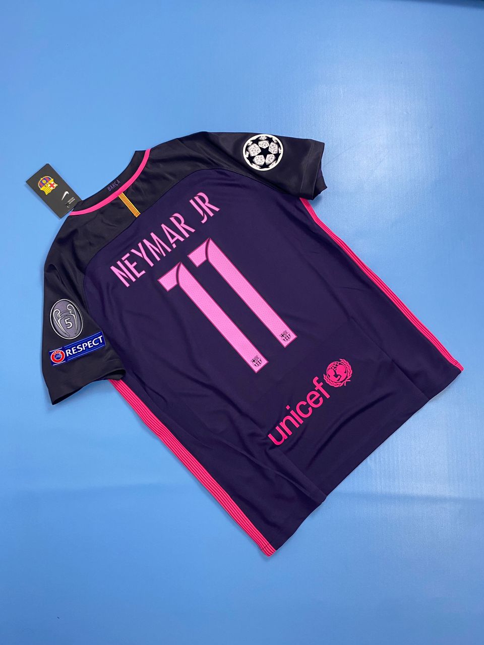 Barcelona Away Jersey 2016/2017 - Neymar Jr #11 Champions League Mens JERSEY