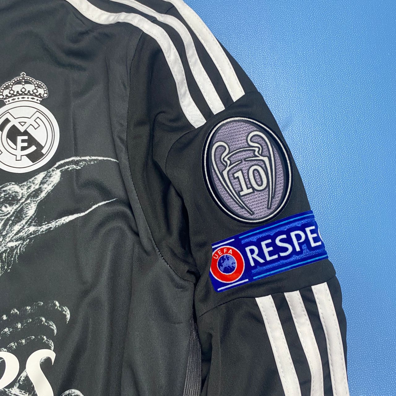 Real Madrid 2014-2015 UCL Long Sleeve Black Dragon - Cristiano Ronaldo #7 Mens jersey