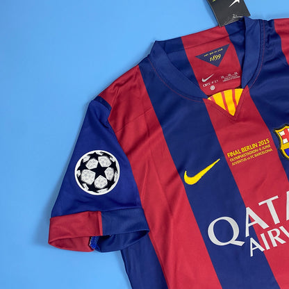 FC Barcelona 2014/15 Home Retro Champions League Edition Kids Youth - Neymar JR #11 Jersey