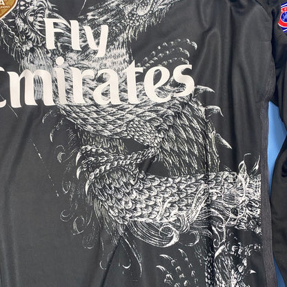 Real Madrid 2014-2015 UCL Long Sleeve Black Dragon - Cristiano Ronaldo #7 Mens jersey