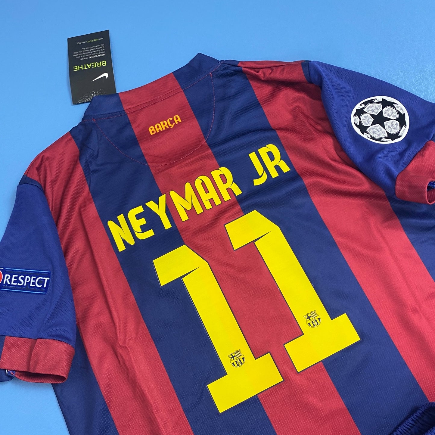 FC Barcelona 2014/15 Home Retro Champions League Edition Kids Youth - Neymar JR #11 Jersey