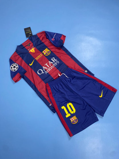 FC Barcelona 2014/15 Home Retro Champions League Edition Kids Youth - Messi #10 Jersey
