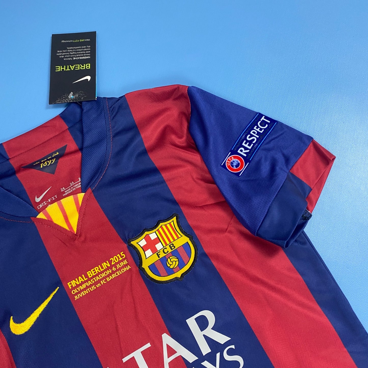 FC Barcelona 2014/15 Home Retro Champions League Edition Kids Youth - Messi #10 Jersey