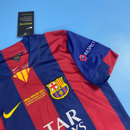 FC Barcelona 2014/15 Home Retro Champions League Edition Kids Youth - Messi #10 Jersey