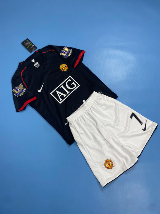 Manchester United 2008 UCL Final Home Black Kids Youth jersey - Cristiano Ronaldo #7