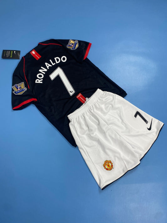 Manchester United 2008 UCL Final Home Black Kids Youth jersey - Cristiano Ronaldo #7