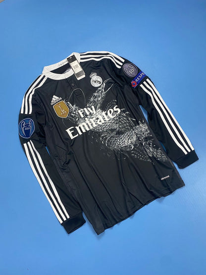 Real Madrid 2014-2015 UCL Long Sleeve Black Dragon - Cristiano Ronaldo #7 Mens jersey