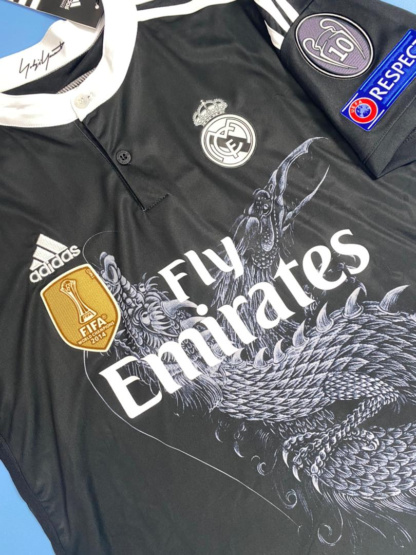 Real Madrid 2014-2015 UCL Long Sleeve Black Dragon - Cristiano Ronaldo #7 Mens jersey