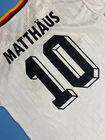 Vintage 1992 Euro #10 Matthäus Germany Home Football Mens Shirt