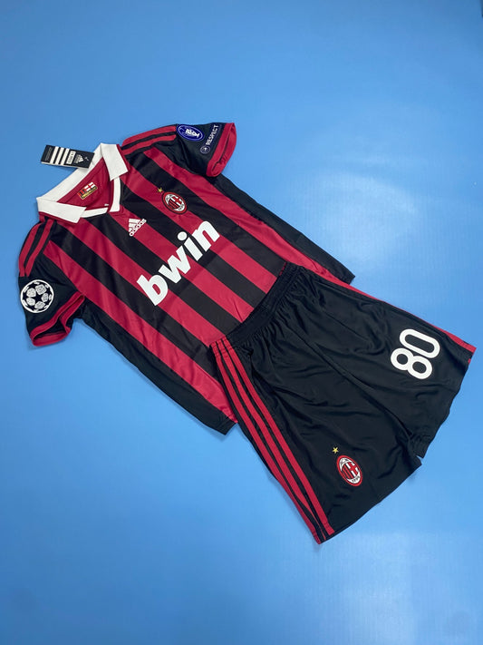 Ronaldinho #80 AC Milan 2009/10 Long Sleeve Kids Youth Jersey