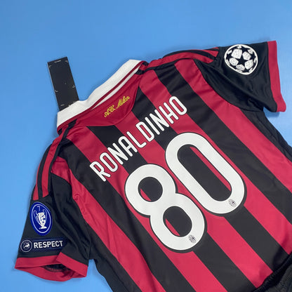 Ronaldinho #80 AC Milan 2009/10 Long Sleeve Kids Youth Jersey