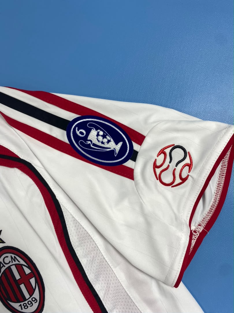 AC Milan 2006-2007 Kaka #22 White Away Final Soccer Mens Jersey
