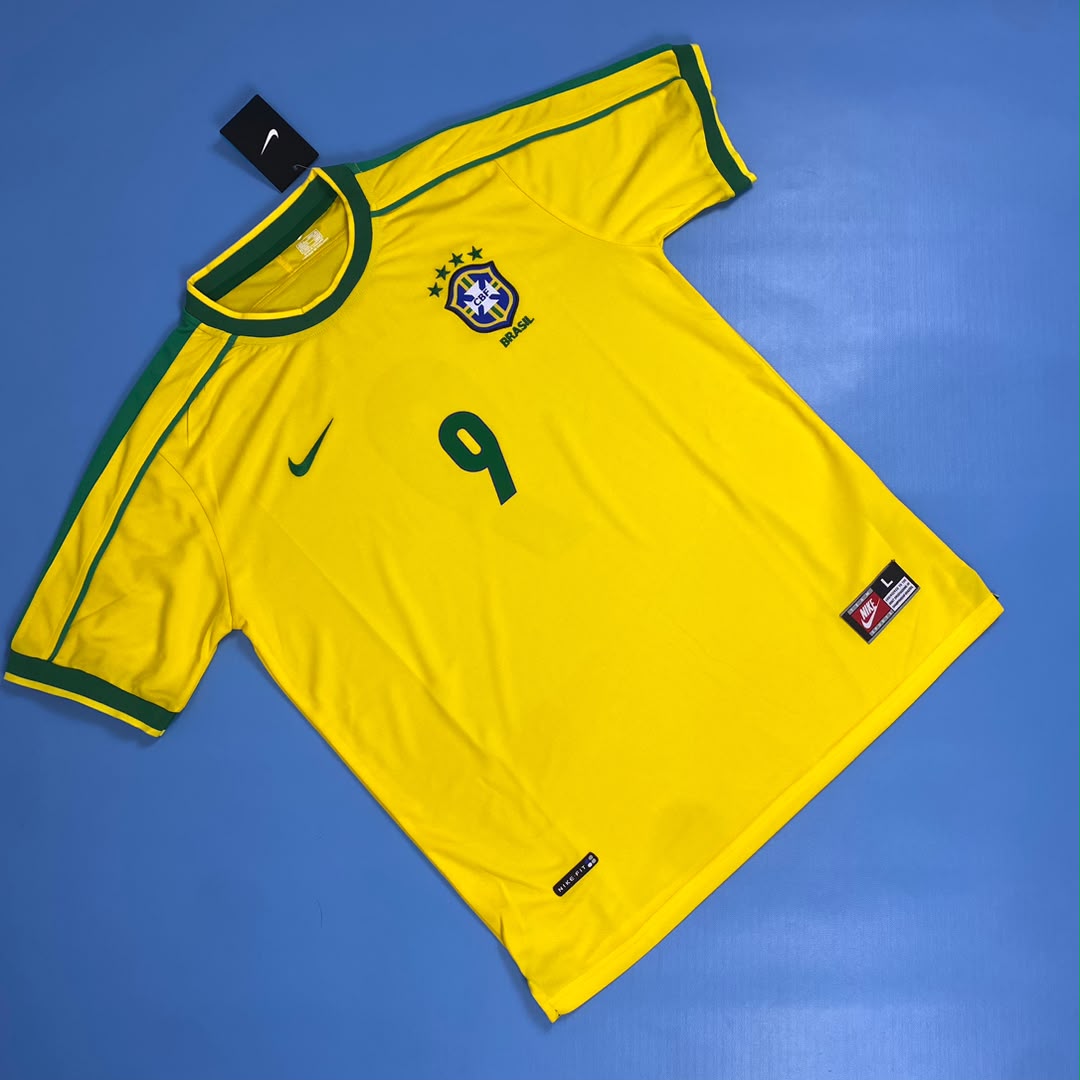 Brazil Jersey 1998 World Cup Ronaldo #9