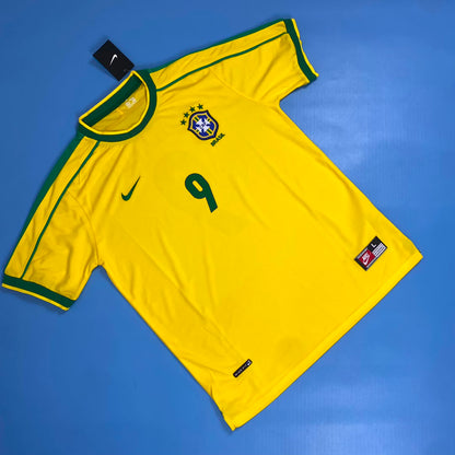 Brazil Jersey 1998 World Cup Ronaldo #9